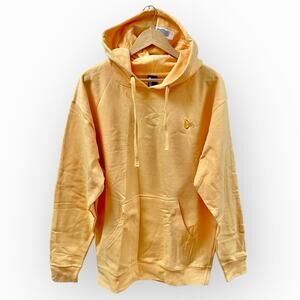 Chrystie NYC Logo Hoodie Sweatshirt in Mustard Yellow Orange Men's Large $108